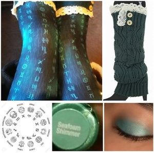 One Size Teal Astrological Sign Leggings